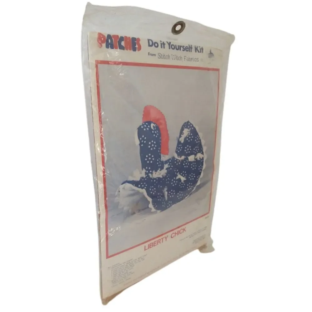 Patches Do It Yourself Kit‎ Patriotic Hen Vintage Chicken Stuffed Red White Blue